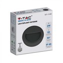 V-Tac 2W LED trappbelysning - Svart, IP65 utendørs, 230V