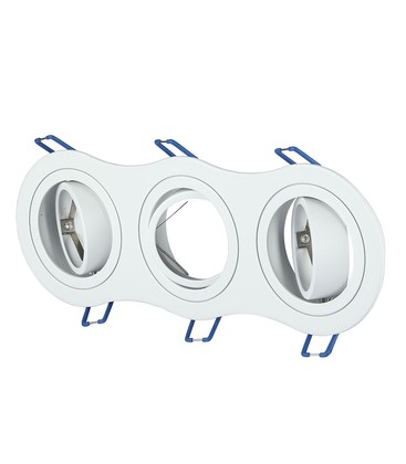 3xGU10 Lampe - Rund, hvit