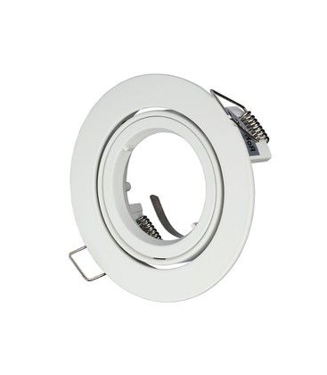 Downlight-sett uten lyskilde - Hull: Ø8,5 cm, Mål: Ø9,5 cm, Hvit, velg MR16 eller GU10 sokkel Downlight-sett uten lyskilde - Hull: Ø8,5 cm, Mål: Ø9,5 cm, Hvit, velg MR16 eller GU10 sokkel