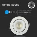 Downlight-sett uten lyskilde - Hull: Ø8,5 cm, Mål: Ø9,5 cm, Hvit, velg MR16 eller GU10 sokkel