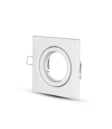 Firkantet downlight uten lyskilde - Hull: 7,4x7,4 cm, Mål: 9,9x9,9 cm, passer til GU10 og MR16 Firkantet downlight uten lyskilde - Hull: 7,4x7,4 cm, Mål: 9,9x9,9 cm, passer til GU10 og MR16