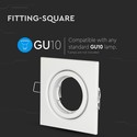 Firkantet downlight uten lyskilde - Hull: 7,4x7,4 cm, Mål: 9,9x9,9 cm, passer til GU10 og MR16