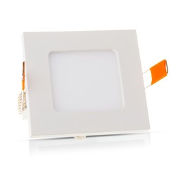 LED panel downlights V-Tac 12x12cm, 6W LED innbyggingspanel - Hull: 11x11 cm, Mål: 12x12 cm, 230V