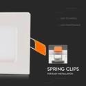 V-Tac 12x12cm, 6W LED innbyggingspanel - Hull: 11x11 cm, Mål: 12x12 cm, 230V
