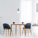 E27 Krom Metall Kopp-Pendel Lampe - Lyseblå