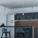 E27 Krom Metall Kopp-Pendel Lampe - Lyseblå