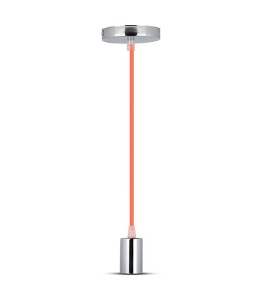 E27 Krom Metall Kopp Pendel Lampe - Oransje