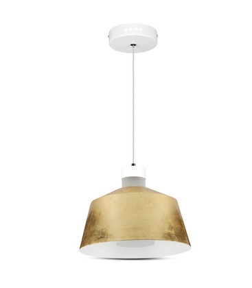 7W LED Pendellampe - Gull Lampeskjerm, Akryl, 3000K