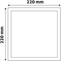 18W LED panel downlight - Hull: 20,1 x 20,1 cm, Mål: 22 x 22 cm, 230V