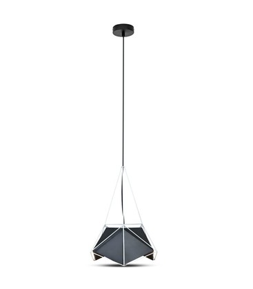 Prism Pendel Lampe - Sort Lampeskjerm med Hvit Ledning, Ø400*540mm.