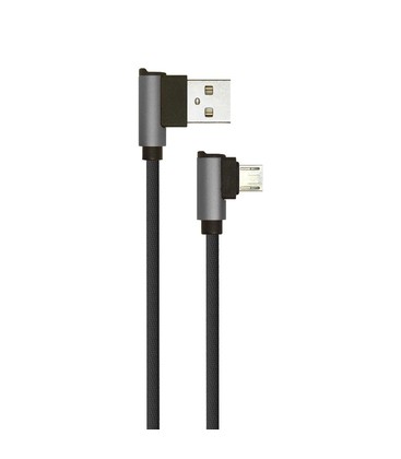 1m Micro USB Kabel L-Type - Svart, Diamond Serie