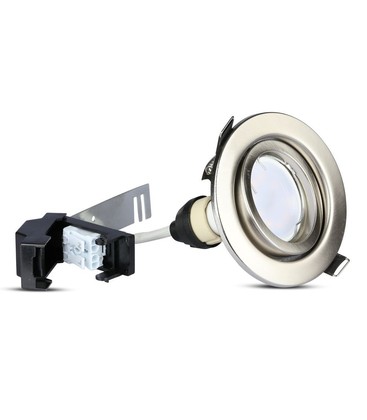 5W Spotlys GU10 - Lampe, Satin Nikkel, 4000K, 3 stk./pakke