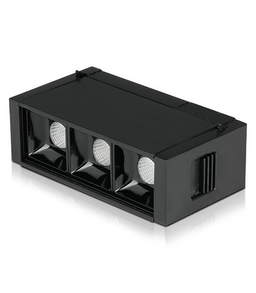 3*1W LED Magnetisk Lineær Spotlys 3000K - Svart, IP20, 24V