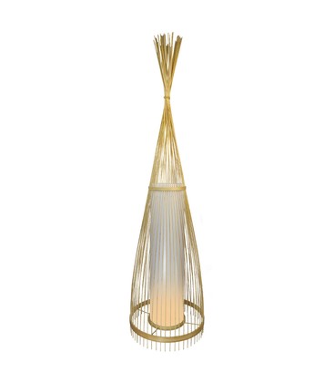 Tregulvlampe E27 - Rattan Lampeskjerm, Ø400*1000mm.