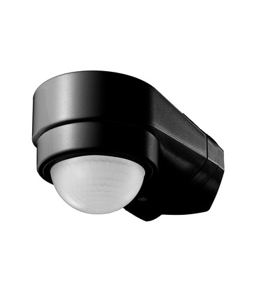 Infrarød sensor - justerbart hjørne, sort hus, IP65 (maks: 600W LED)