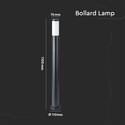 V-Tac Grå hage lampe, rustfritt - 110 cm, IP44 utendørs, E27 sokkel, uten lyskilde