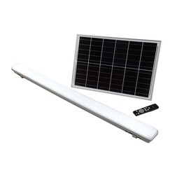 Solcellelamper 18W LED Armatur med solcellepanel - CCT(3-i-1), Sensor, RF fjernkontroll, IP65 utendørs