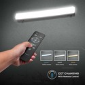 18W LED Armatur med solcellepanel - CCT(3-i-1), Sensor, RF fjernkontroll, IP65 utendørs
