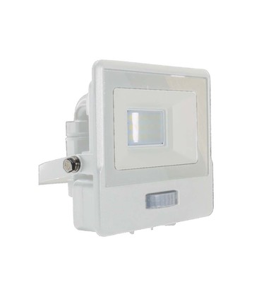 10W Lyskaster - PIR Sensor, Samsung Chip, 6500K, Hvit Hus