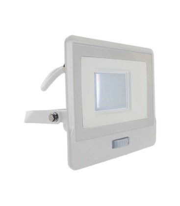 30W Lyskaster - PIR Sensor, Samsung Chip, 1m Kabel, 4000K, Hvit Hus