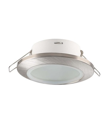 GU10 - lampe, rund satin nikkel