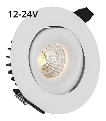 LEDlife 6W downlight - Hull: Ø7,5 cm, Mål: Ø9,5 cm, RA90, hvit kant, dimbar, 12-24V