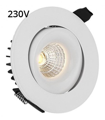 LEDlife 9W downlight - Hull: Ø9,5 cm, Mål: Ø11,5 cm, RA90, hvit kant, dimbar, 230V