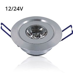 Lavtbyggende downlights LEDlife 1,5W downlight - Hull: Ø4,2 cm, Mål: Ø5,2 cm, 2,2 cm høy, dimbar, 12V/24V