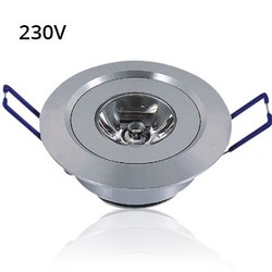 Lavtbyggende downlights LEDlife 1,2W downlight - Hull: Ø4,2 cm, Mål: Ø5,2 cm, 2,2 cm høy, 230V