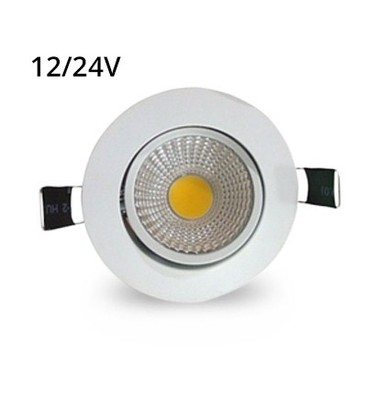 LEDlife 3W downlight - Hull: Ø6,7-8 cm, Mål: Ø8,5 cm, hvit kant, dimbar, 12V/24V