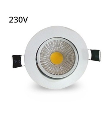 LEDlife 3W downlight - Hull: Ø7-8 cm, Mål: Ø8,5 cm, hvit kant, dimbar, 230V