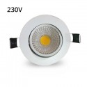 LEDlife 3W downlight - Hull: Ø7-8 cm, Mål: Ø8,5 cm, hvit kant, dimbar, 230V