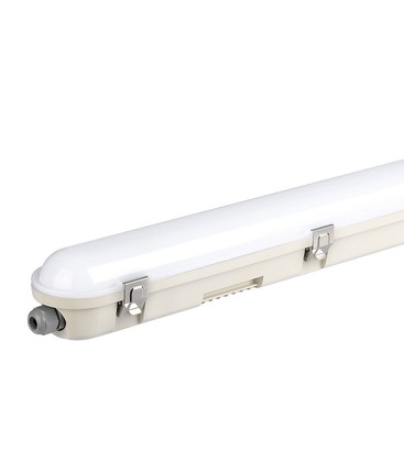 48W LED vanntett lampe - 150 cm, Samsung chip, sensor, melkefarget deksel, SS klips, 6400K.