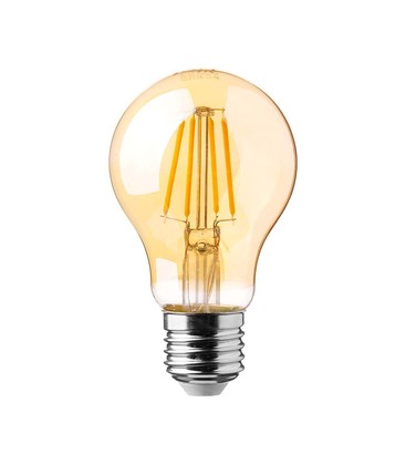 A60 LED Pære - 12W, E27, Filament, Amber Deksel, 2200K.