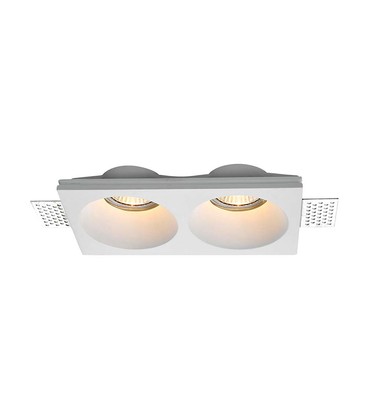 2x GU10 Lampe - rund, hvit