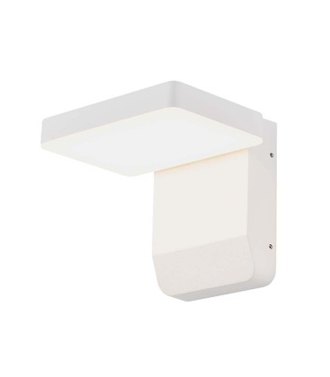 17W Vegglampe LED - 3000K, hvit, kvadratisk, IP65.