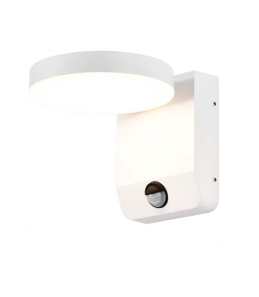 17W LED Vegglampe - 3000K, Hvit Hus, Rund, IP65