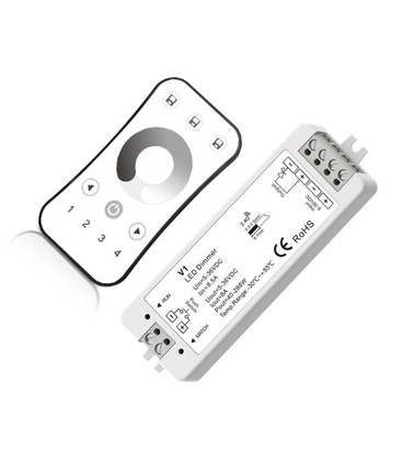 LEDlife rWave dimmer med fjernkontroll og holder - 12V (96W), 24V (192W)