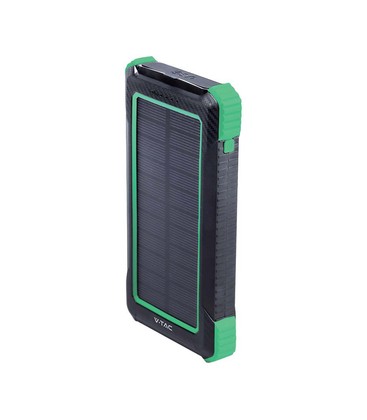 10.000mAh Solar trådløs lader powerbank - svart