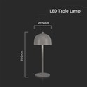 V-Tac Oppladbar bordlampe 3i1 - CCT, grå, IP20, touch dimbar