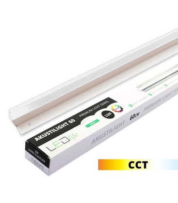 Trebetong/gips LED lysskinne 60 cm, CCT - 19W, Akustilight, innfelt, 24V