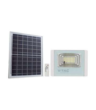 20W solcellepanel - LED lyskaster, 6400K, hvitt hus.