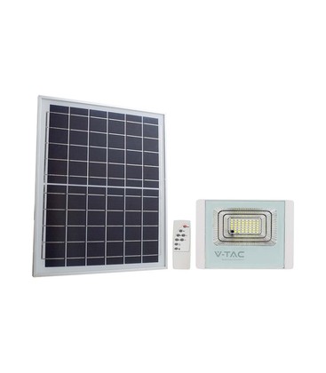 12W solcellepanel - LED lyskaster, 4000K, hvitt hus.