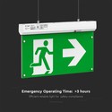 Nødbelysning 4i1 oppheng - EXIT skilt, selvtest-knapp, vegg/tak/vaieroppheng, 6000K