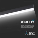 V-Tac 40W LED hengende takarmatur - 120cm, 230V, inkl. lyskilde, 1-10V dimbar, UGR 19