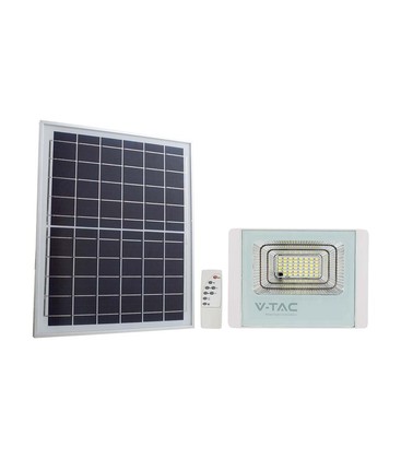 16W solcellepanel med LED-projektør - 6400K, hvitt hus