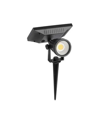 V-Tac solcelle hagelampe - Svart, COB LED, med spyd, IP65