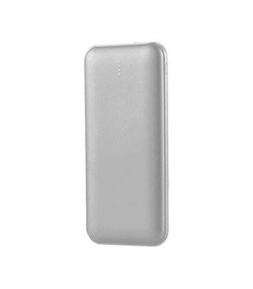 10,000mAh Powerbank - 2A, 30cm, Type C Kabel, Sølv