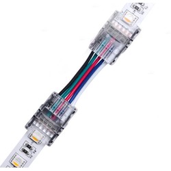 RGB+W LED strip tilbehør Samler med ledning til LED stripe - 12mm, RGB+W, IP20, 5V-24V