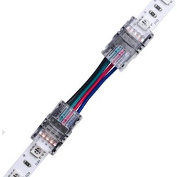 RGB LED strip tilbehør 12V/24V Samler med ledning til LED stripe - 10mm, RGB, IP20, 5V-24V